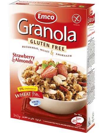 EMCO GRANOLA STRAWBERRY AND ALMOND 340G