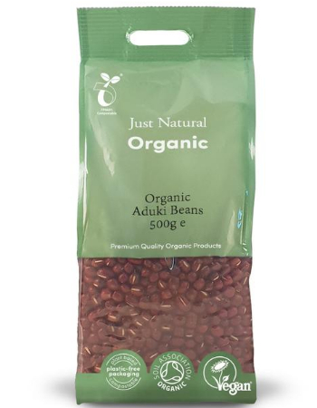 JUST NATURAL ORGANIC ADUKI BEANS 500G