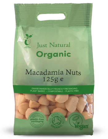 JUST NATURAL MACADAMIA NUTS 125G
