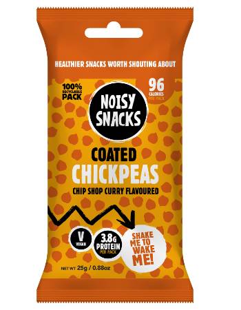 NOISY SNACKS CHICKPEAS CHIP SHOP CURRY FLAVOURED 25G