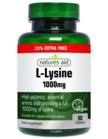 NATURES AID L-LYSINE 1000MG (80 TABLETS)