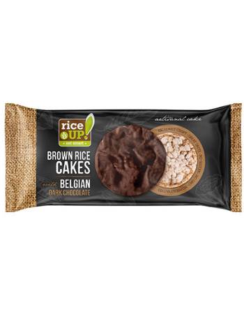 RICE UP BROWN RICE CAKES BELGIAN DARK CHOCOLATE 90G