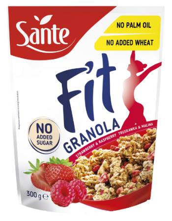 SANTE GRANOLA  FIT STRAWBERRY & RASPBERRY 300G