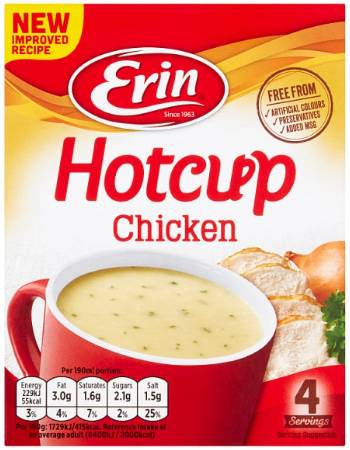 ERIN HOTCUP CHICKEN SOUP CUP 53G (GLUTEN FREE) 4 SERVINGS