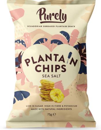 PURELY PLANTAIN CHIPS SEA SALT 75G