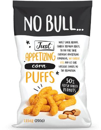 JUST NO BULL PEANUT PUFFS 200G