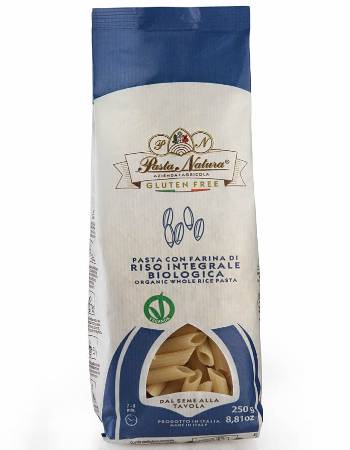 PASTA NATURA ORGANIC GLUTEN FREE WHOLEMEAL RICE PENNE 250G