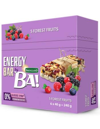 BA 5 FOREST FRUIT CEREALE BAR 6 X 40G