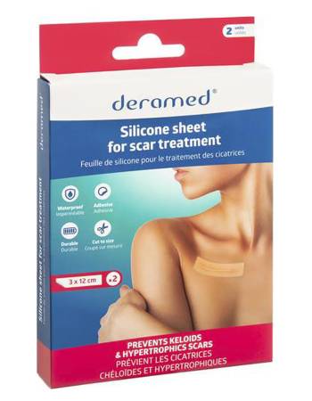 DERAMED BEIGE SILICONE SHEET FOR SCAR & BURN TREATMENT | PACK OF 2