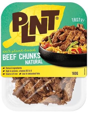 PLNT 100% PLANT BASED BEEF CHUNKS 200G (NATURAL)