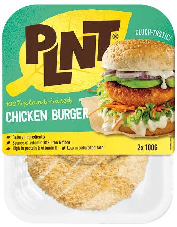 PLNT 100% PLANT BASED CHICKEN BURGER 200G