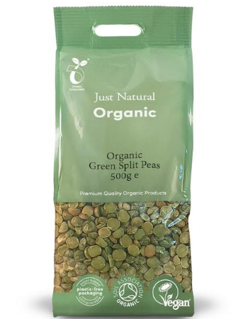 JUST NATURAL GREEN SPLIT PEAS 500G