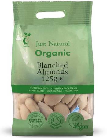 JUST NATURAL ORGANIC ALMONDS BLANCHED 125G