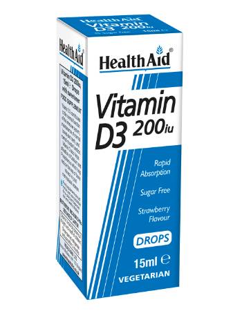 HEALTH AID VITAMIN D3 200IU DROPS 15ML