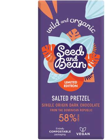 SEED & BEAN DARK CHOCOLATE SALTED PRETZEL 80G