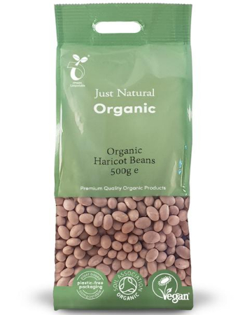 JUST NATURAL ORGANIC HARICOT BEANS 500G