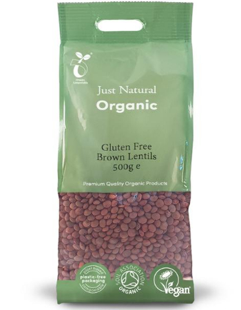 JUST NATURAL BROWN LENTILS  500G