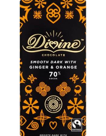 DIVINE DARK CHOCOLATE GINGER & ORANGE 70%