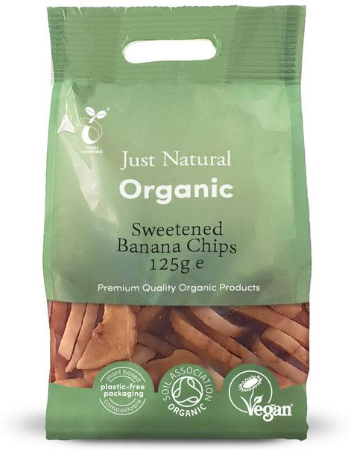 JUST NATURAL ORGANIC BANANA CHIPS 125G