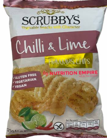 SCRUBBYS HUMMUS CHIPS CHILLI AND LIME 125G