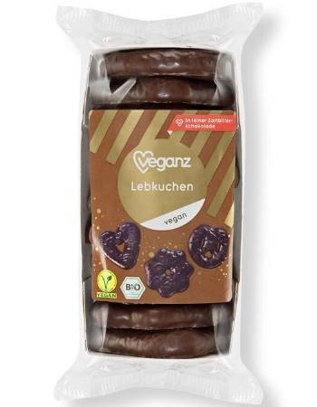 VEGANZ ORGANIC GINGERBREAD IN DARK CHOCOLATE 175G