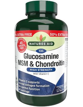 NATURES AID GLUCOSAMINE MSM & CHONDROITN (135 TABLETS)