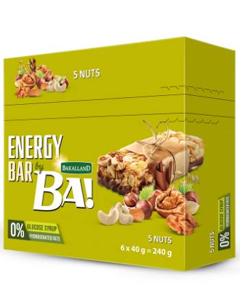 BA 5 NUTS CEREALE BAR 6 X 40G