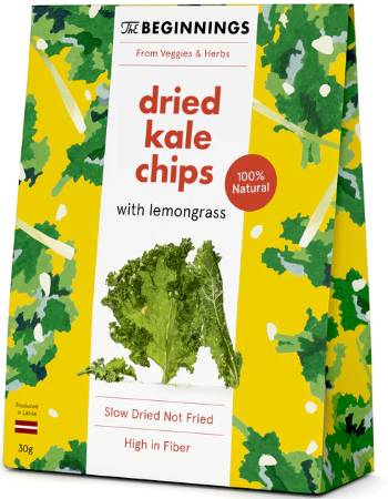 THE BEGINNINGS DRIED KALE CHIPS WITH LEMONGRASS 30G
