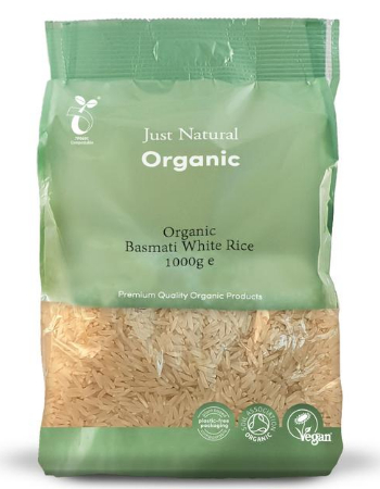 JUST NATURAL WHITE BASMATI RICE 1KG