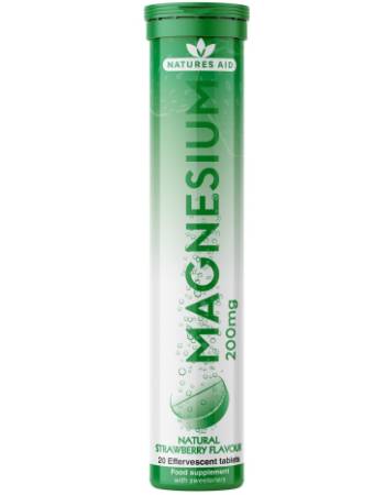 NATURES AID 20 EFFERVESCENT MAGNESIUM 200MG TABLETS (STRAWBERRY)