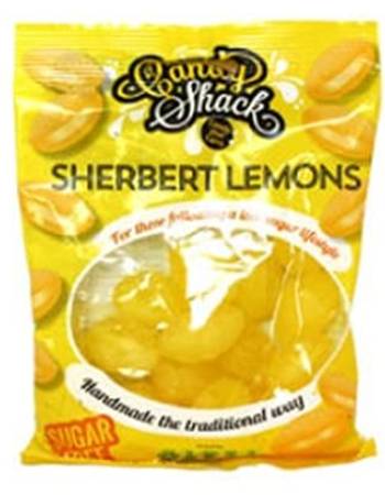 CANDY SHACK SHERBERT LEMONS 120G (SUGAR FREE)