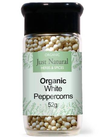 JUST NATURAL HERBS WHITE PEPPERCORNS 52G