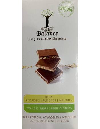 BALANCE STEVIA MILK AND NUTS CHOCOALTE 85G