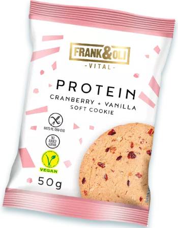 FRANK & OLI PROTEIN CRANBERRY VANILLA SOFT COOKIE 50G