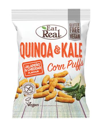 EAT REAL QUINOA & KALE PUFFS JALAPENO & CHEDDAR 113G