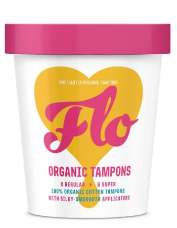 HERE WE FLO ORGANIC APPLICATOR TAMPONS 8 REGULAR + 6 SUPER STRENGHT