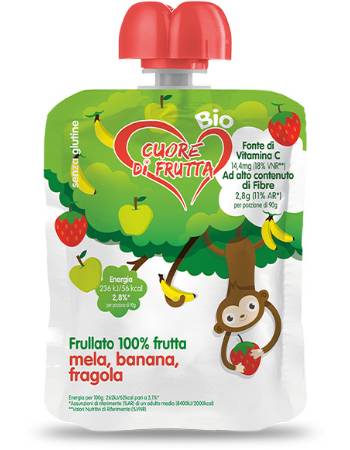 CUORE DI FRUTTA MELA BANANA FRAGOLA 90G