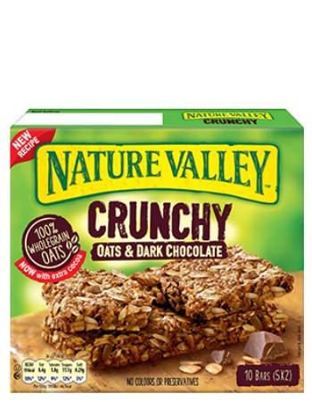 NATURES VALLEY CRUNCHY OATS & DARK CHOCOLATE  (10 BARS)