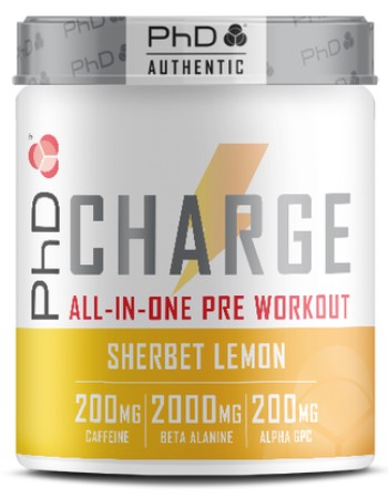 PHD CHARGE PRE-WORKOUT 300G SHERBERT LEMON | BUY 1 GET 1 FREE