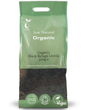 JUST NATURAL ORGANIC BLACK LENTILS 500G