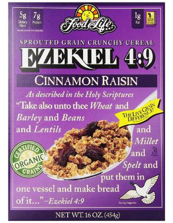 FOOD FOR LIFE EZEKIEL 4:9 CINNAMON RAISIN WHOLE GRAIN CEREAL 454G