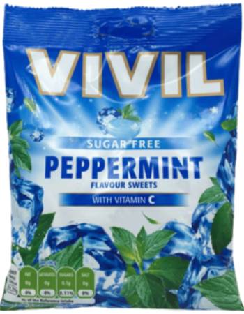 VIVIL SUGAR FREE PEPPERMINT SWEETS 60G