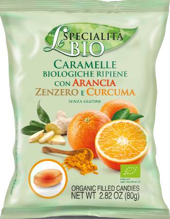 LE SPECIALITA' BIO ORANGE GINGER TURMERIC CANDIES 80G