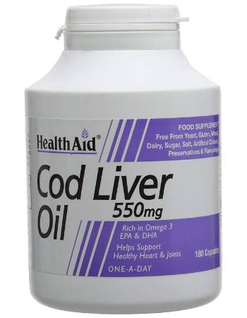 HEALTH AID COD LIVER OIL 550MG 180 CAPSULES