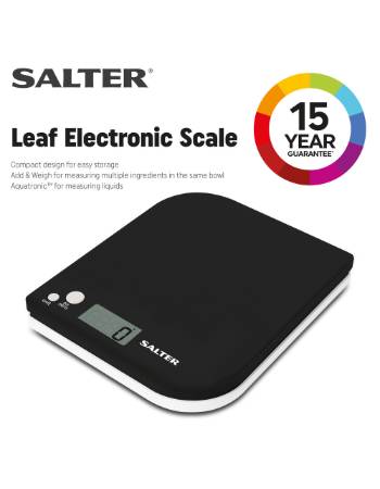 SALTER LEAF KITCHEN SCALE BLACK 1177