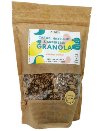 NVKED GRANOLA CAROB HAZELNUT AND SUPERSEED 400G