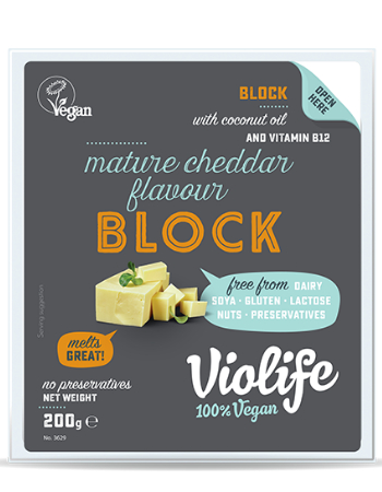 VIOLIFE MATURE CHEDDAR BLOCK 200G