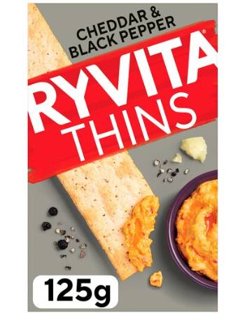 RYVITA THINS CHEDDAR BLACK PEPPER 125G