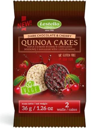 LESTELLO DARK CHOCOLATE CHERRY QUINOA CAKES 36G