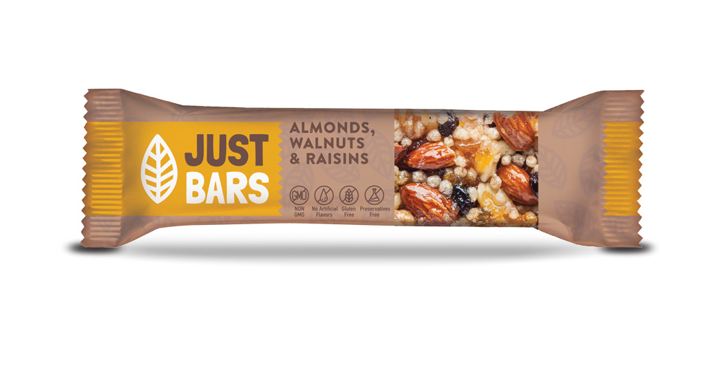 JUST BARS ALMOND, WALNUTS & RAISINS 40G